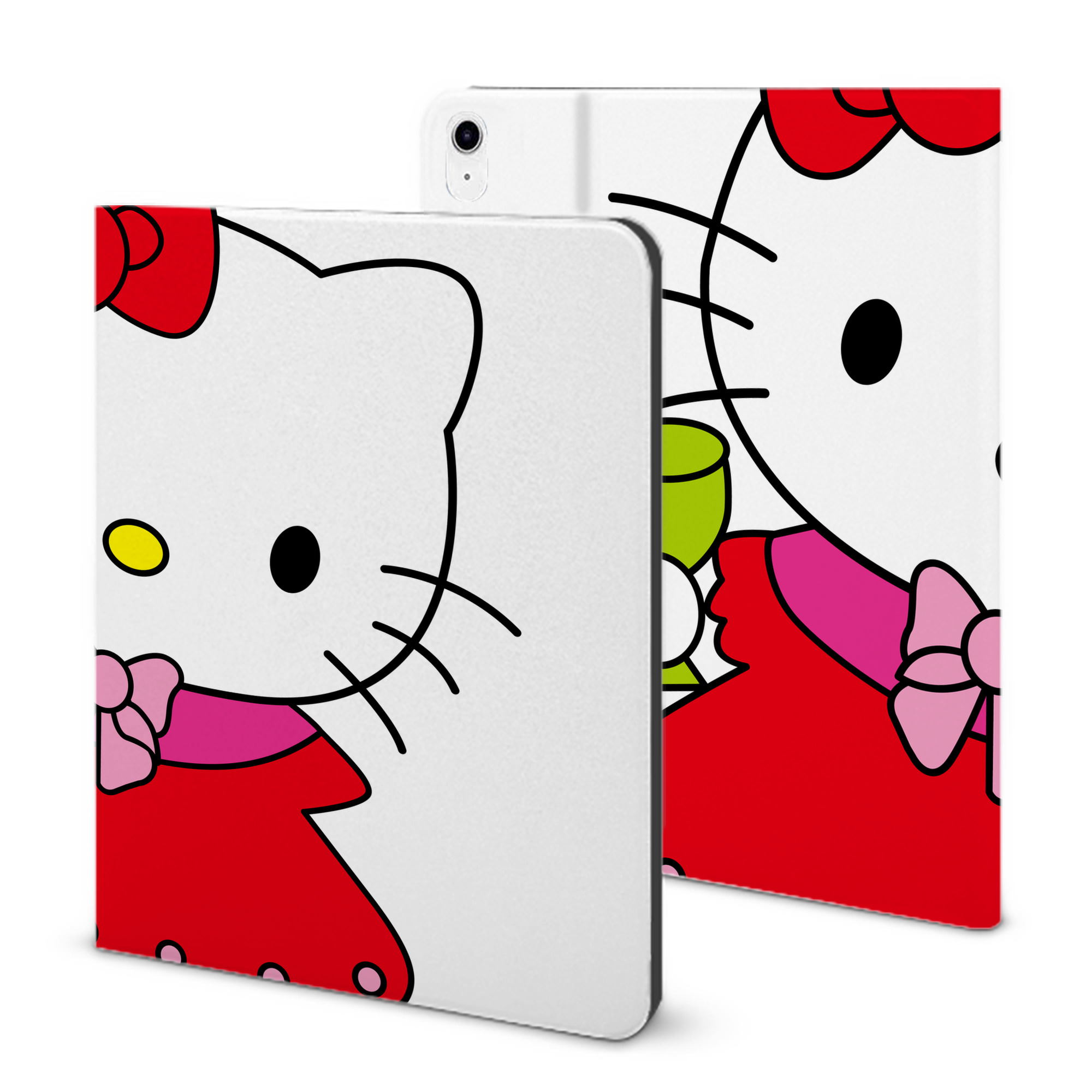 （画像用） Hello Kitty ハローキティ IPad ケース ブック型 PUレザー TPU 耐衝撃 軽量 薄型 ペン収納なし 全面保護 IPad 各モデル対応